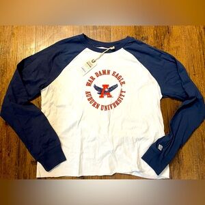 NWT WOMENS AUBURN TAILGATE COLLEGE VAULT WAR DAMN EAGLE RINGER LONG SLEEVE TEE